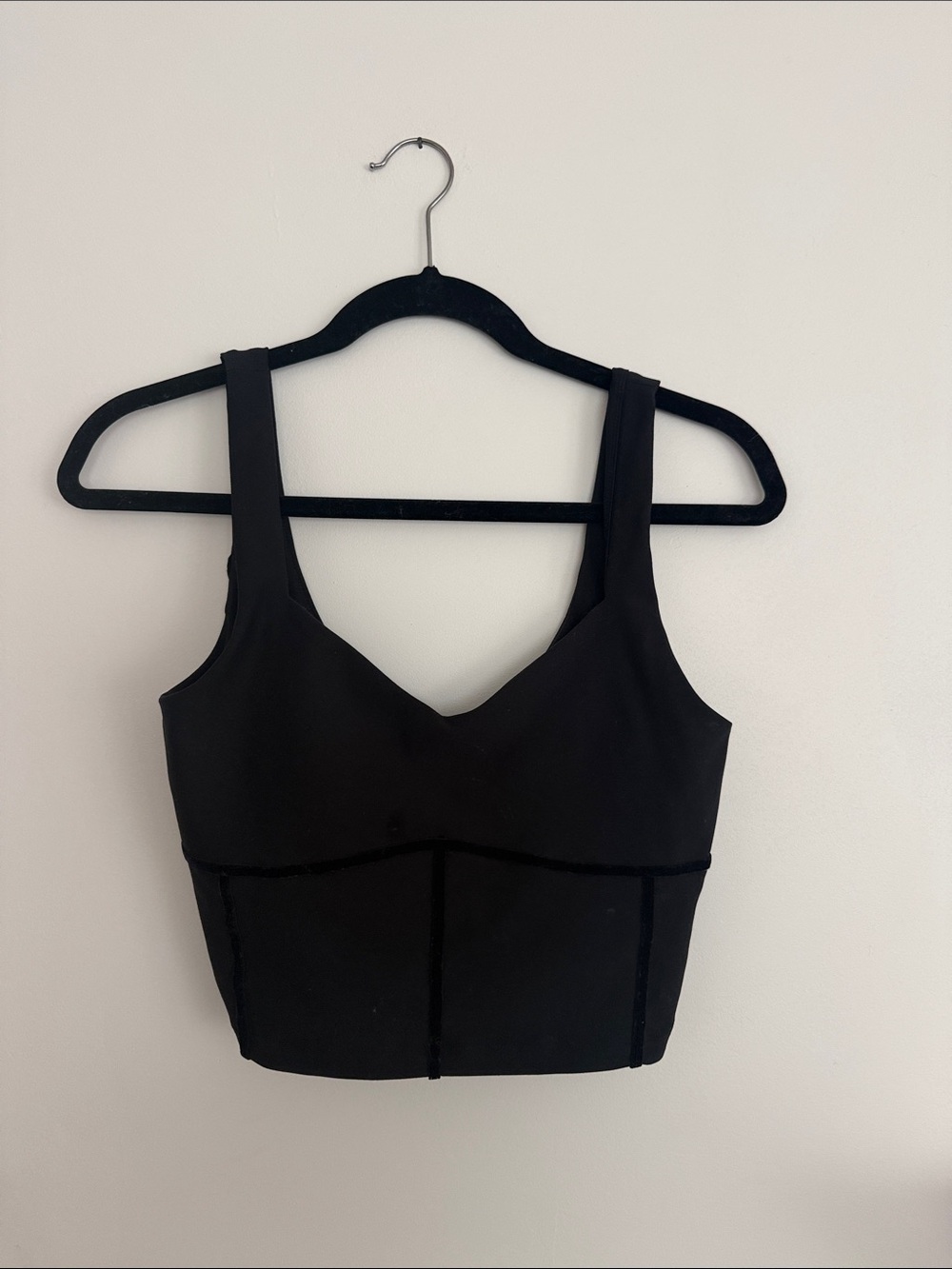 Black Seam-Detail Cropped Brami Top - Women's Intimates